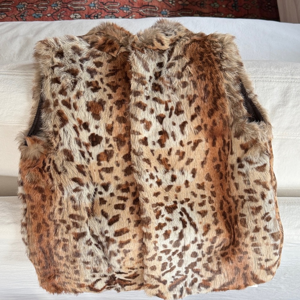 What Goes Around Comes Around Leopard Faux Fur Vest